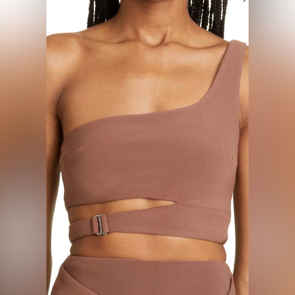 Bec and Bridge IVY ONE+SHOULDER CUTOUT CROP TOP Size 4 NWT